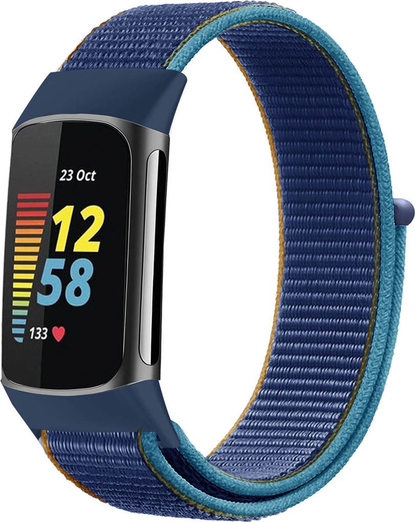 imoshion Nylonarmband für das Fitbit Charge 5 - Größe S - Dunkelblau