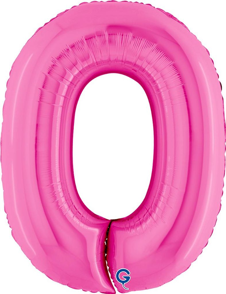 Riesenzahl Folienballon 40"/102cm | Pink Zahl: 0 Produktbild 