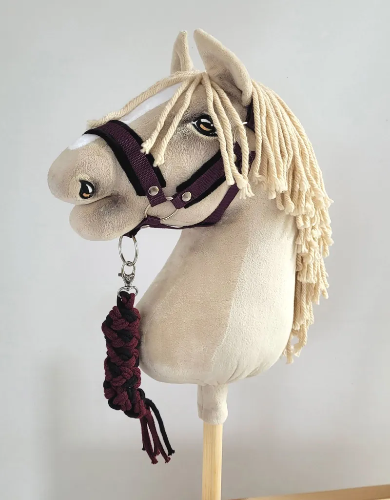 Ensemble Filet Hobby Horse avec Licol Fourrure et Mors pour Cheval Bâton