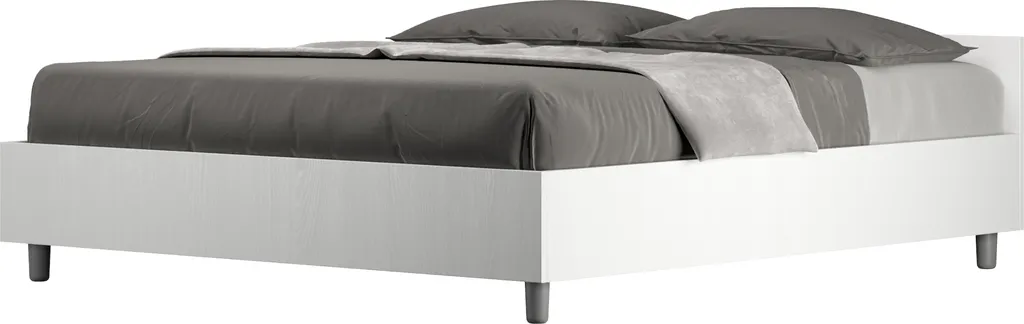 Lit 160x200 cm Nuamo Frêne Blanc ITYHOME : Solidité et Gain de Place