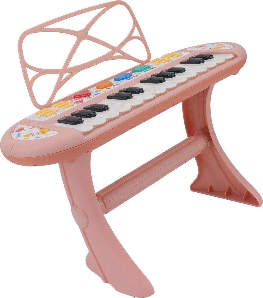 Kinder-Tastatur, Klavier, 24 Tasten, Stereo-Lautsprecher, pädagogisches elektronisches Spielzeug mit abnehmbarem Ständer für Kinder