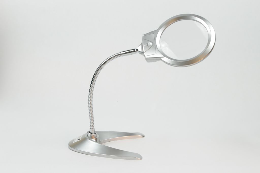 DE LED Lampe Tischlupe mit Schwanenhals Klemme Arbeitslupe Vergrößerung Leselupe 