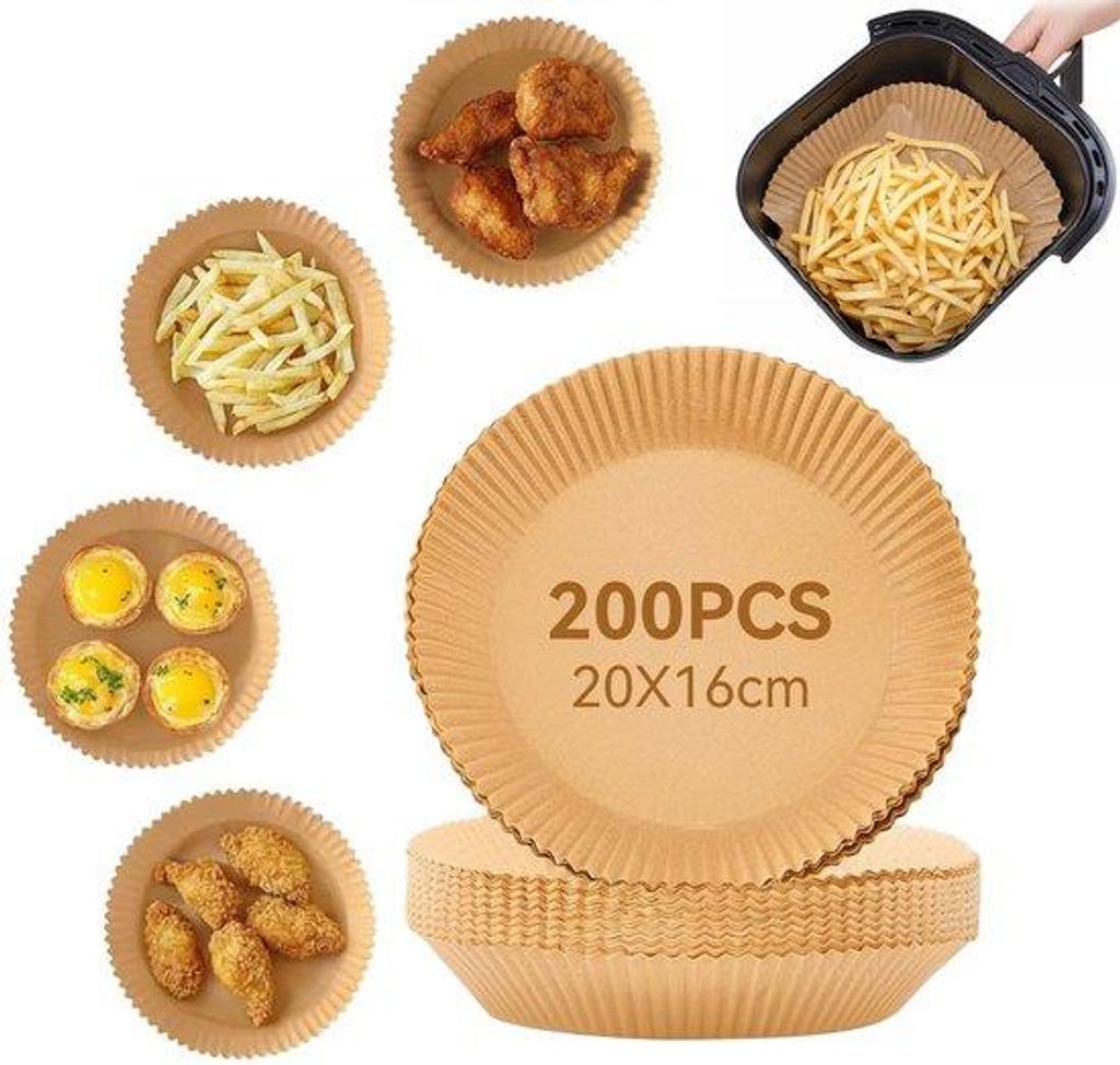 Rundes Backpapier 16x20cm für Airfryer und Mikrowelle