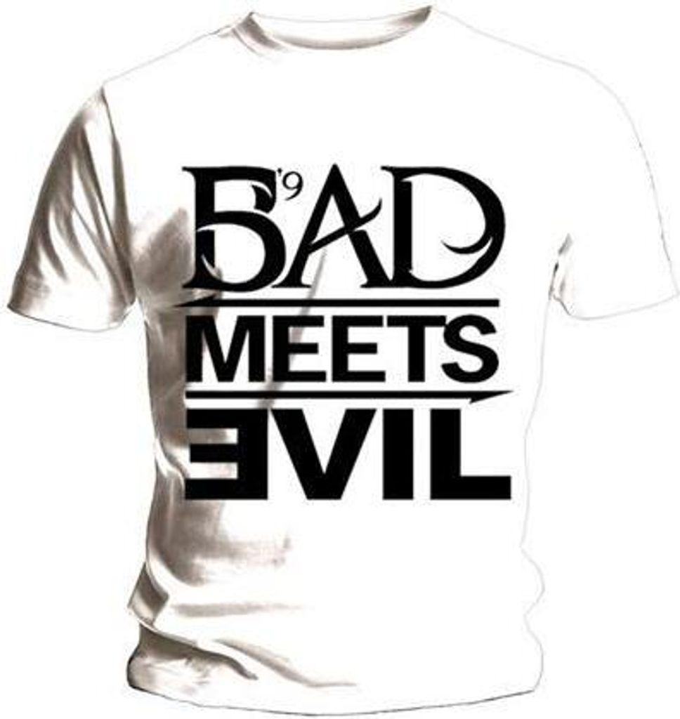 Eminem - "Bad Meets Evil" T-Shirt für Herren/Damen Uni RO1313 (L) (Weiß)