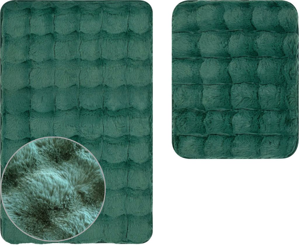Badematte Badteppich Badvorleger Aruba Grün 2 tlg. 2 Stück: Produktbild 