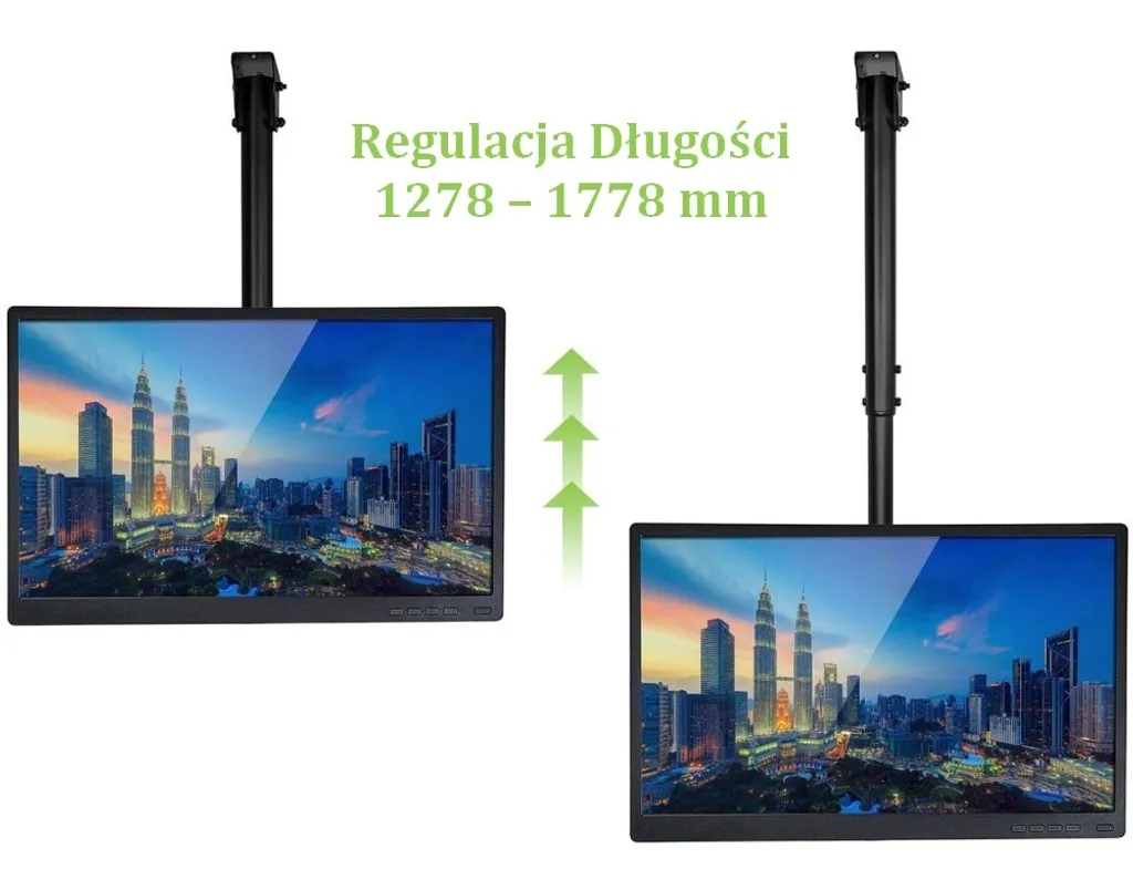 Support Plafond TV Télescopique à Bras Long pour Écran LCD et LED - 18