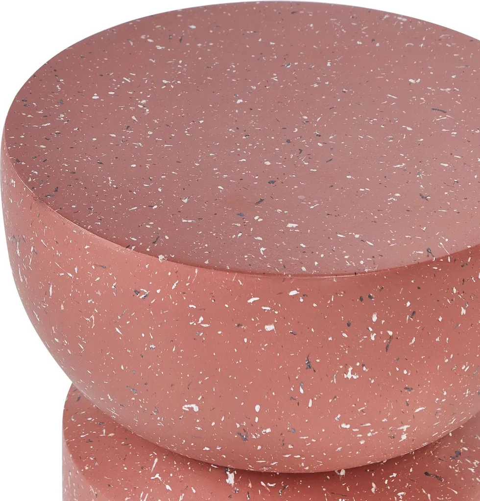 Bout de canapé design sablier rouge et table basse terrazzo Beliani - 5