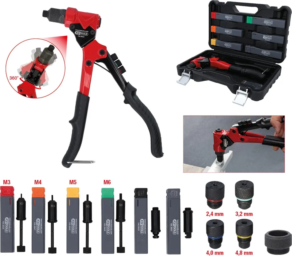 Pince à riveter pivotante multi-usage 3 en 1 pour travaux de carrosserie