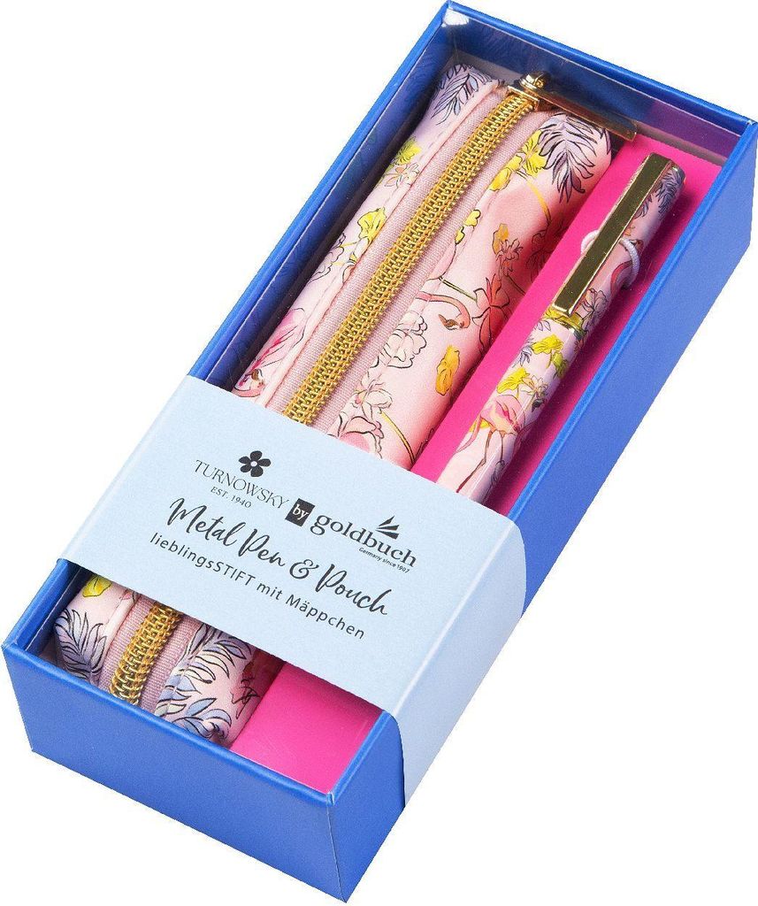 Goldbuch Set lieblingsSTIFT Trousse Insignia Flamingo Stylo à bille Design