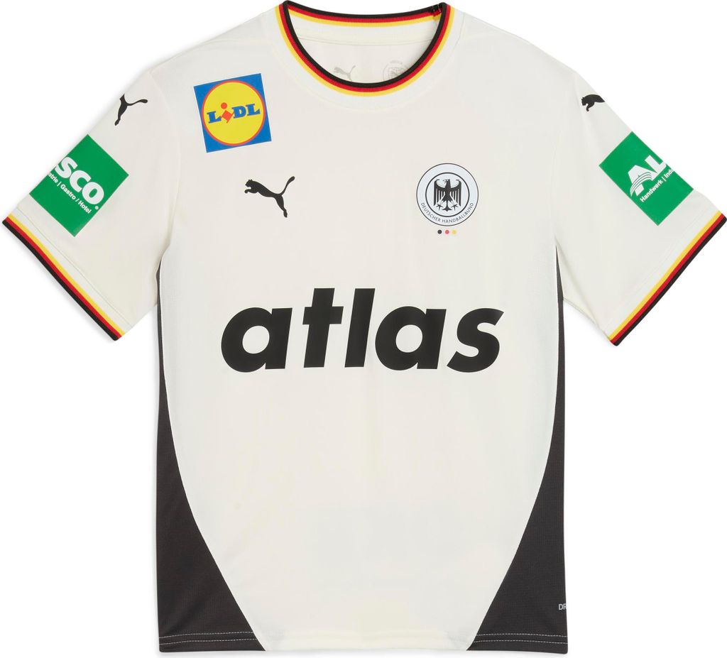 Puma DHB Handball Home Jersey Jr. WARM WHITE-FLAT DARK GRAY Produktbild 