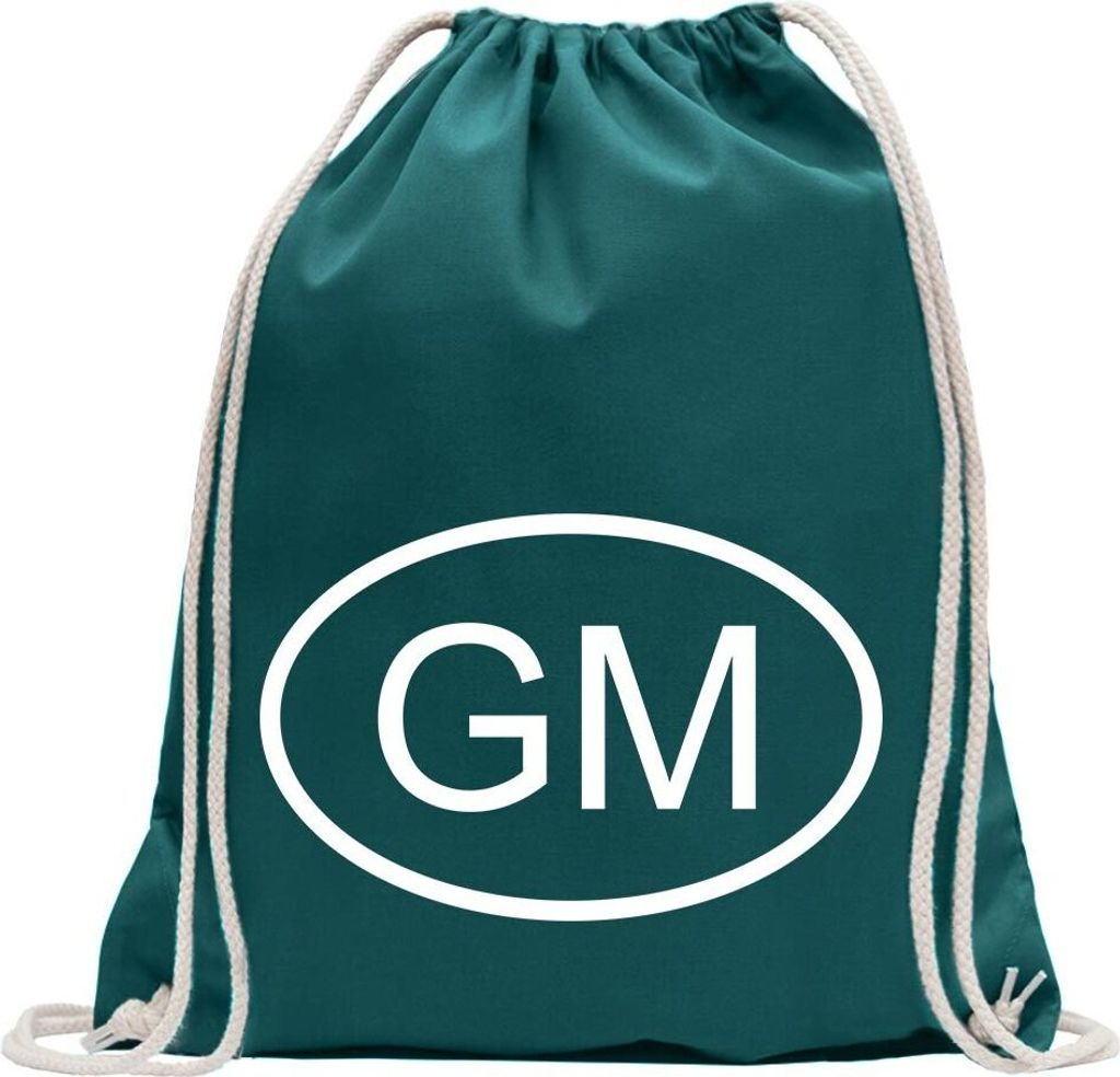 Kiwistar - Turnbeutel - petrol - Gambia GM - Fun Rucksack Sport Beutel Gymsack Baumwolle mit Ziehgurt