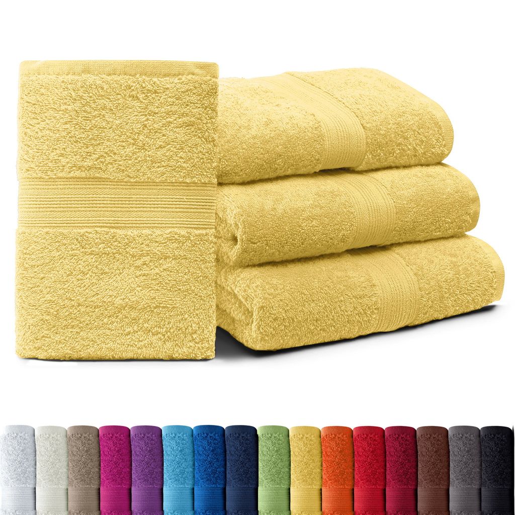 4er-Set ARIZONA Handtuch-Serie von AR Line – 100% Baumwolle, 500 g/m², 4er-Set Saunatücher XXL 100x200 cm, Gelb