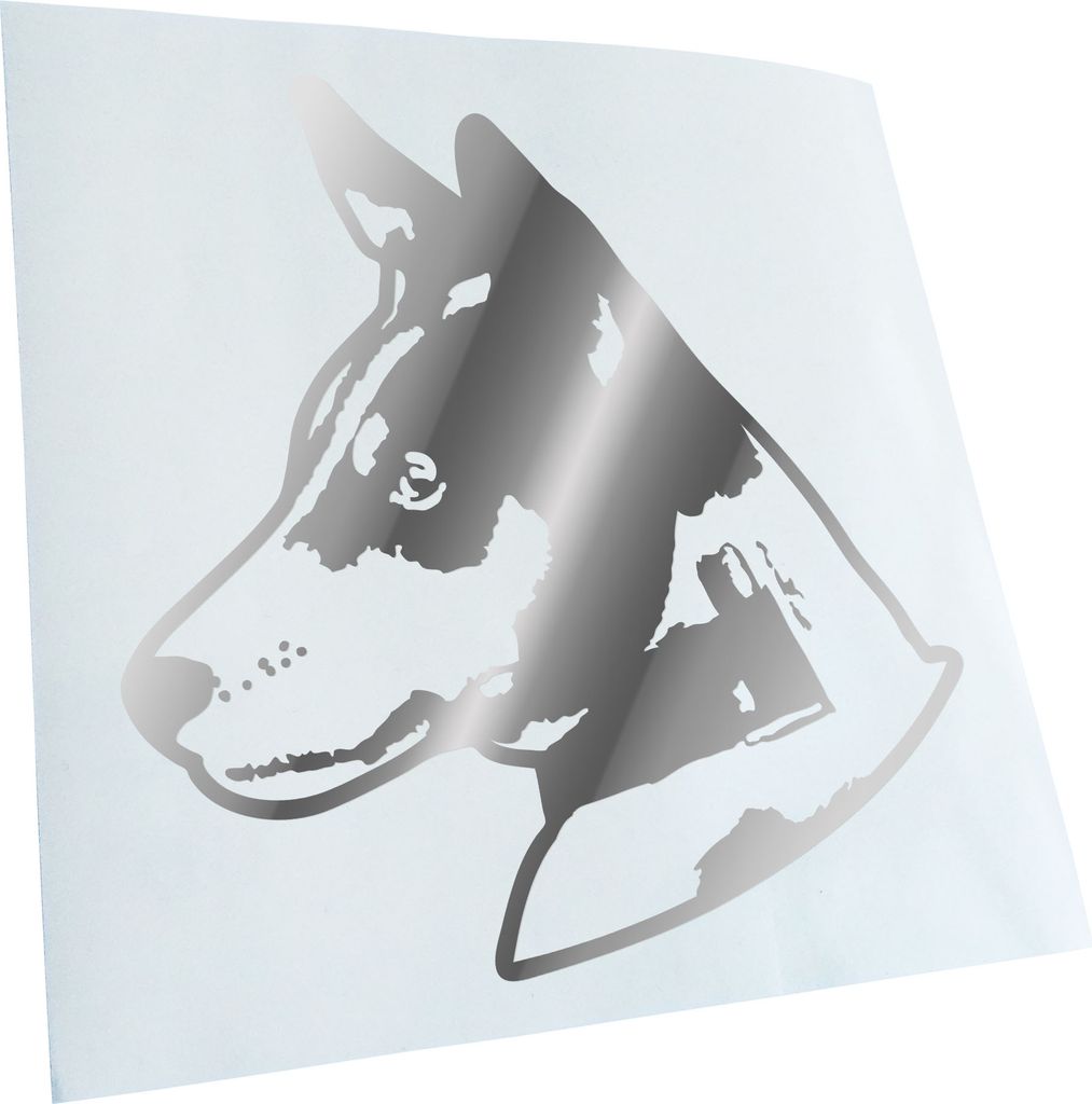 Kiwistar - Autoaufkleber - Basenji Hund - Chrom - 40x36cm - Aufkleber für Auto, Laptop, Fahrrad, LKW, Motorrad mehrfarbig JDM Decal Racing