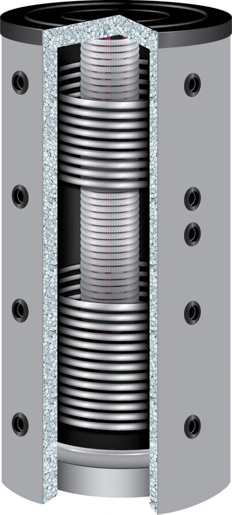 1500 Liter TWL Hygienespeicher KER2-1500, 2 Wärmetauscher 100mm Isolierung