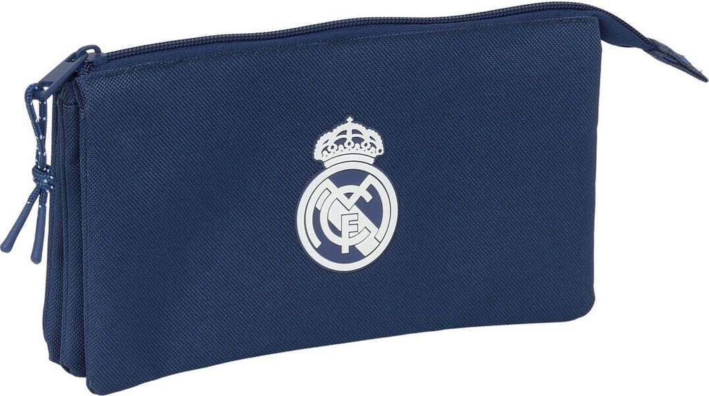 Dreifaches Mehrzweck-Etui Real Madrid C.F. Marineblau 22 x 12 x 3 cm