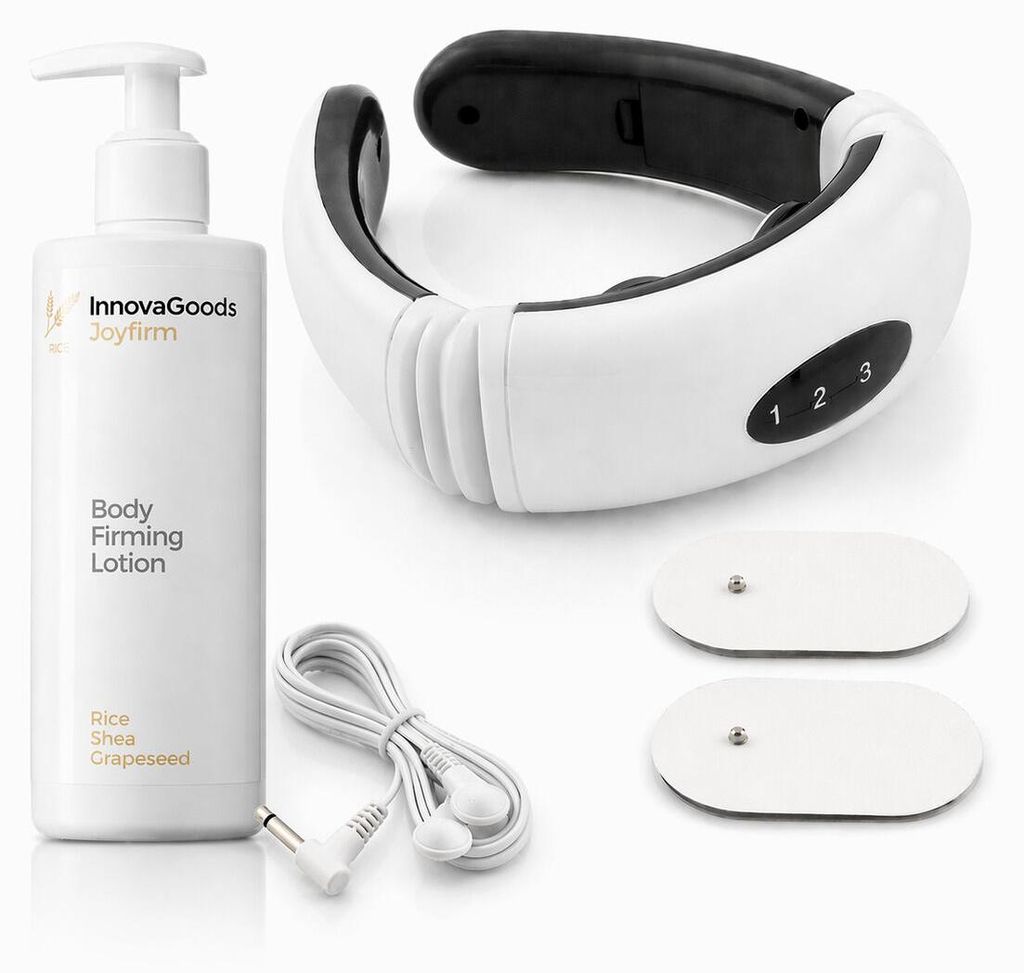 Set Nacken- und Rücken-Elektromassagegerät und straffende Körperlotion Rice Joyfirm 250 ml InnovaGoods