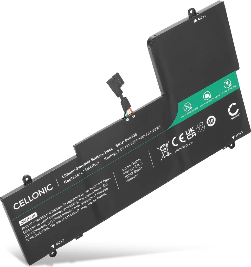 1x CELLONIC Batteria compatibile con Lenovo Yoga 710-14IKB, 710-14ISK, 710-15IKB, 710-15ISK 6800mAh 7.6V