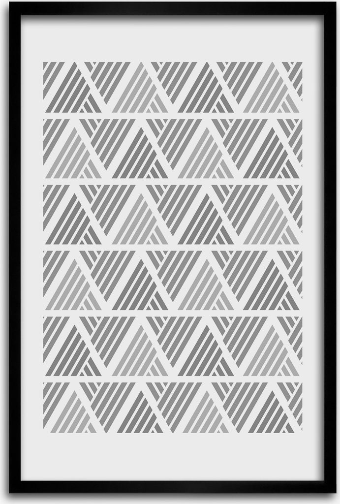 Bild - Bilderrahmen - 40 cm x 60 cm - MDF - Rahmen - Wandkunst - Geometrischer Hintergrund
