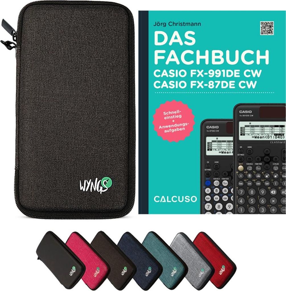 CALCUSO Zubehör Standardpaket Dunkelgrau kompatibel für Taschenrechner Casio FX-87DE CW