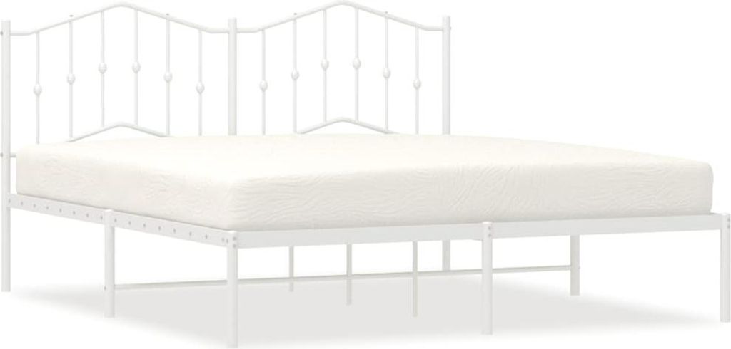 vidaXL Bettgestell mit Kopfteil Metall Weiß 183x213 cm