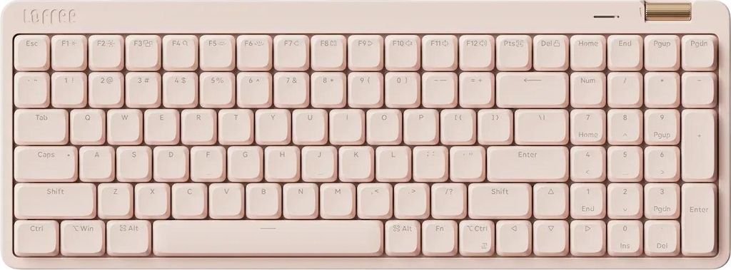 Lofree Flow Lite100 Mechanische Tastatur, Low-Profile, 100 Tasten, Kabellose Bluetooth / 2.4 GHz, QWERTY Layout für Windows, Mac OS, Flamingo