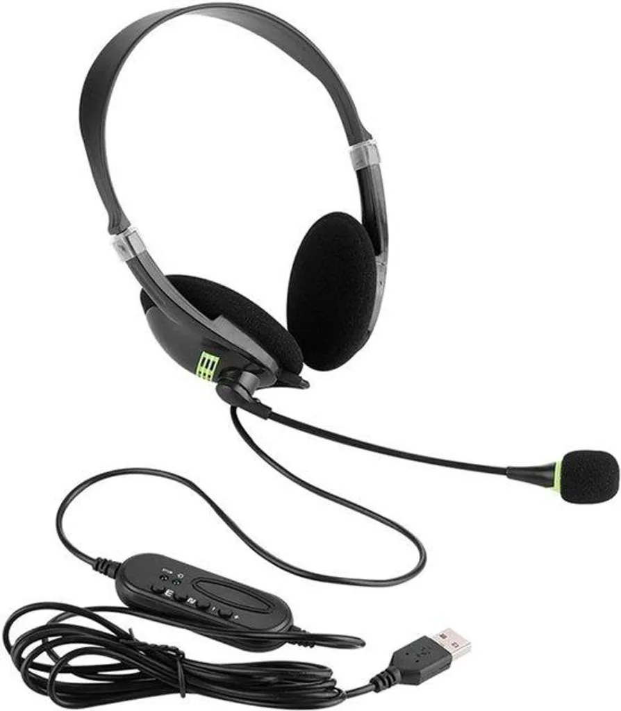 Casque audio USB avec microphone rotatif et réduction de bruit ambiant