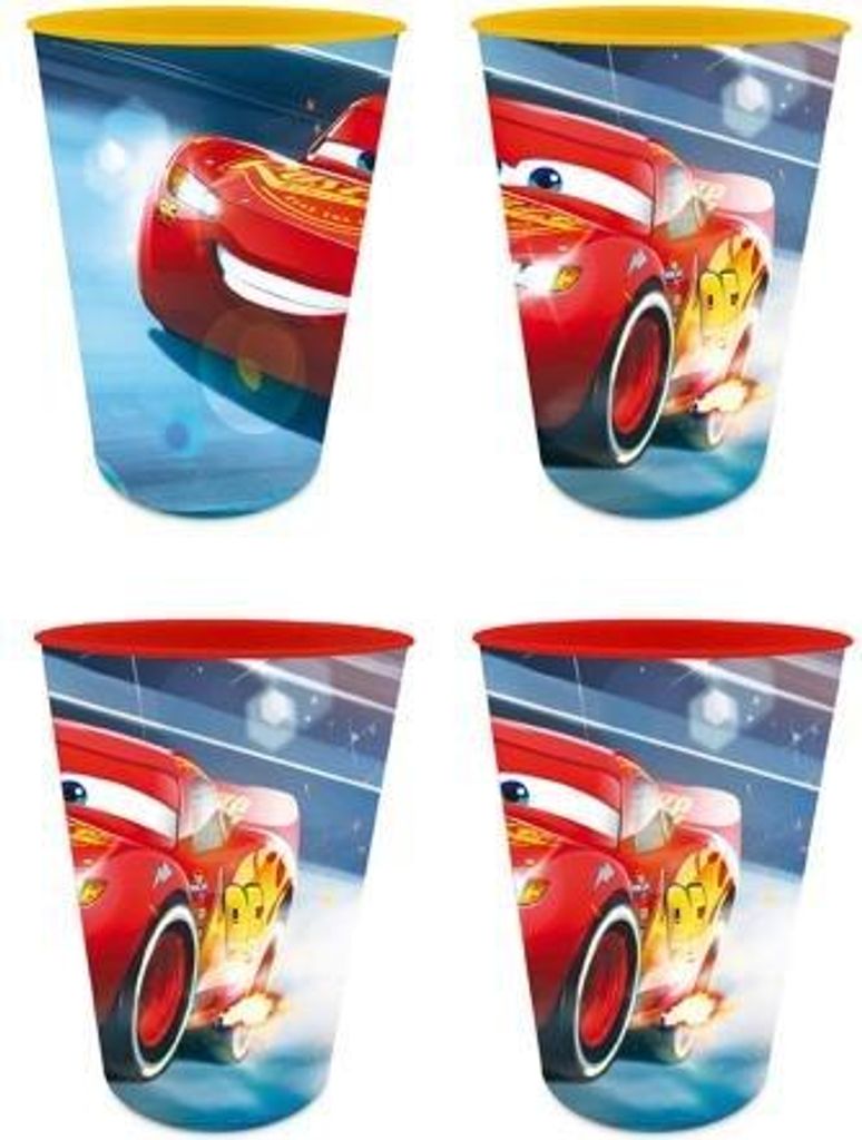 Cars Trinkbecher Set 4er Pack Kinder Kunststoff Disney Produktbild 