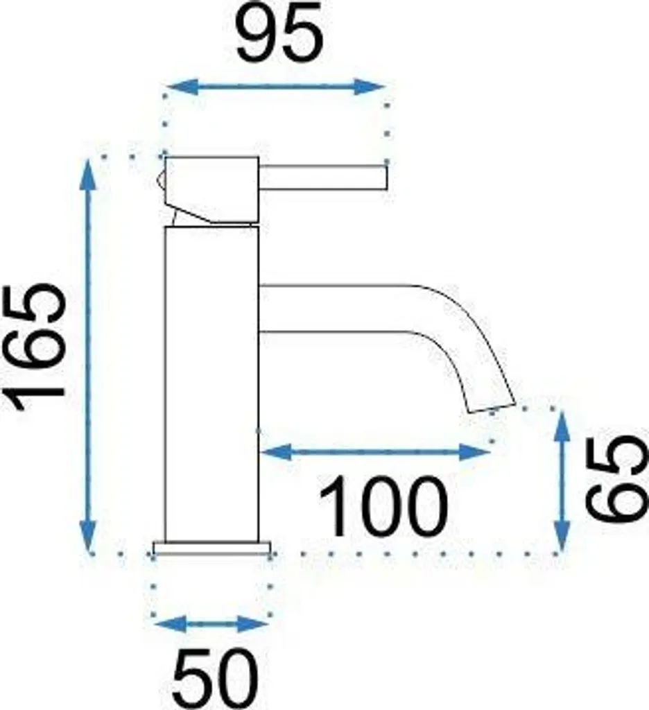Rea Lungo Grip Low Rame Spazzolato: Miscelatore Lavabo Design - 4