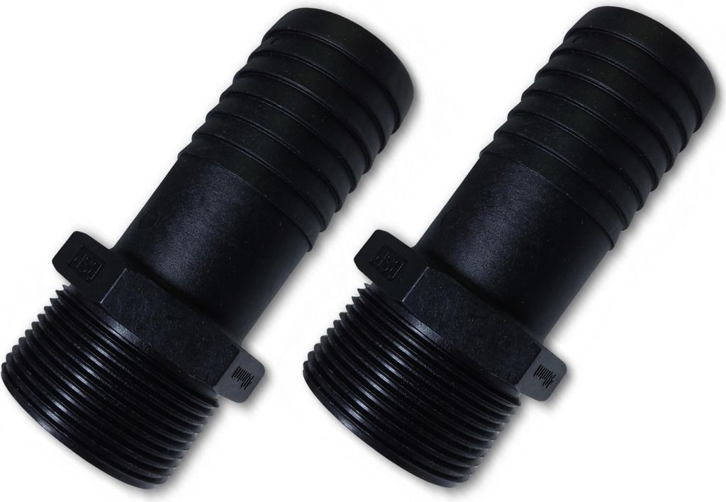 2 Stück Schlauchtülle Ø 40mm x 1 1/2 Zoll Gewinde - Produktbild 