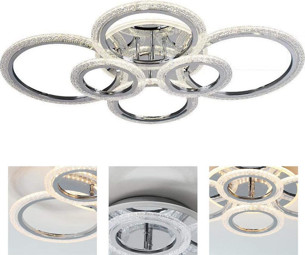 LED Deckenleuchte Acryl, Rundring Dimmbar, Fernbedienung, Produktbild 
