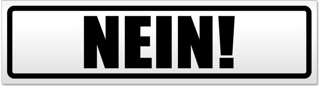 Kiwistar Nein! Magnetschild Schild magnetisch - 30cm Schwarz - Magnetfolie für Auto PKW Kfz