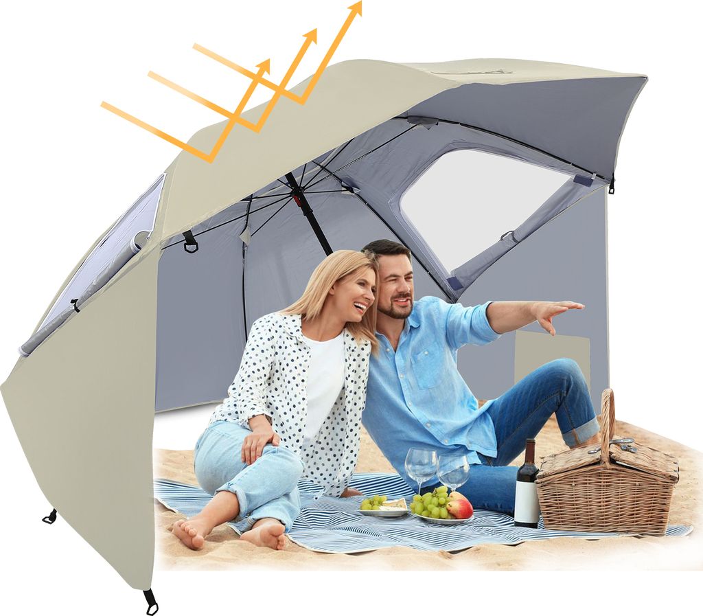 Aopunly Beach Umbrella Parasol 210cm UV ochrana 50+ Obrázek produktu 