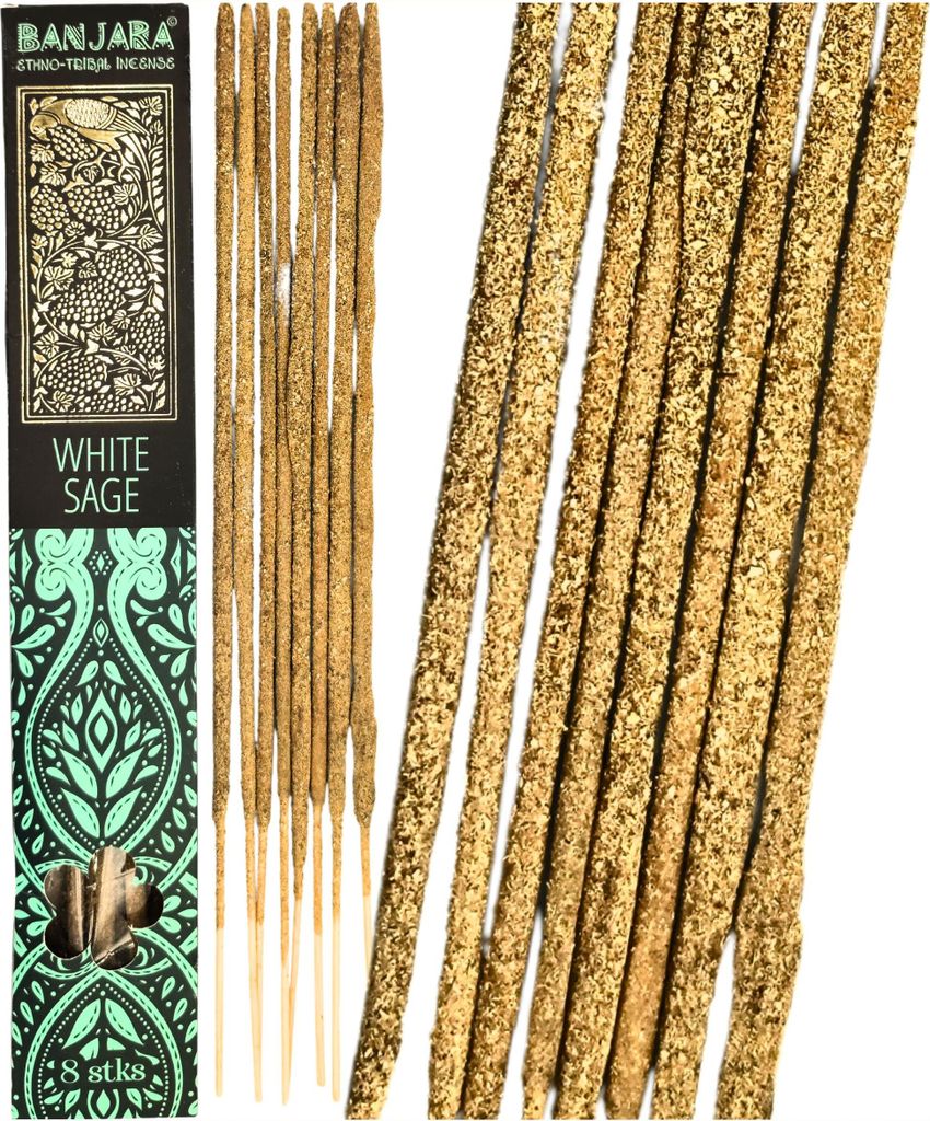 Banjara Long Stick Räucherstäbchen - Weißer Salbei