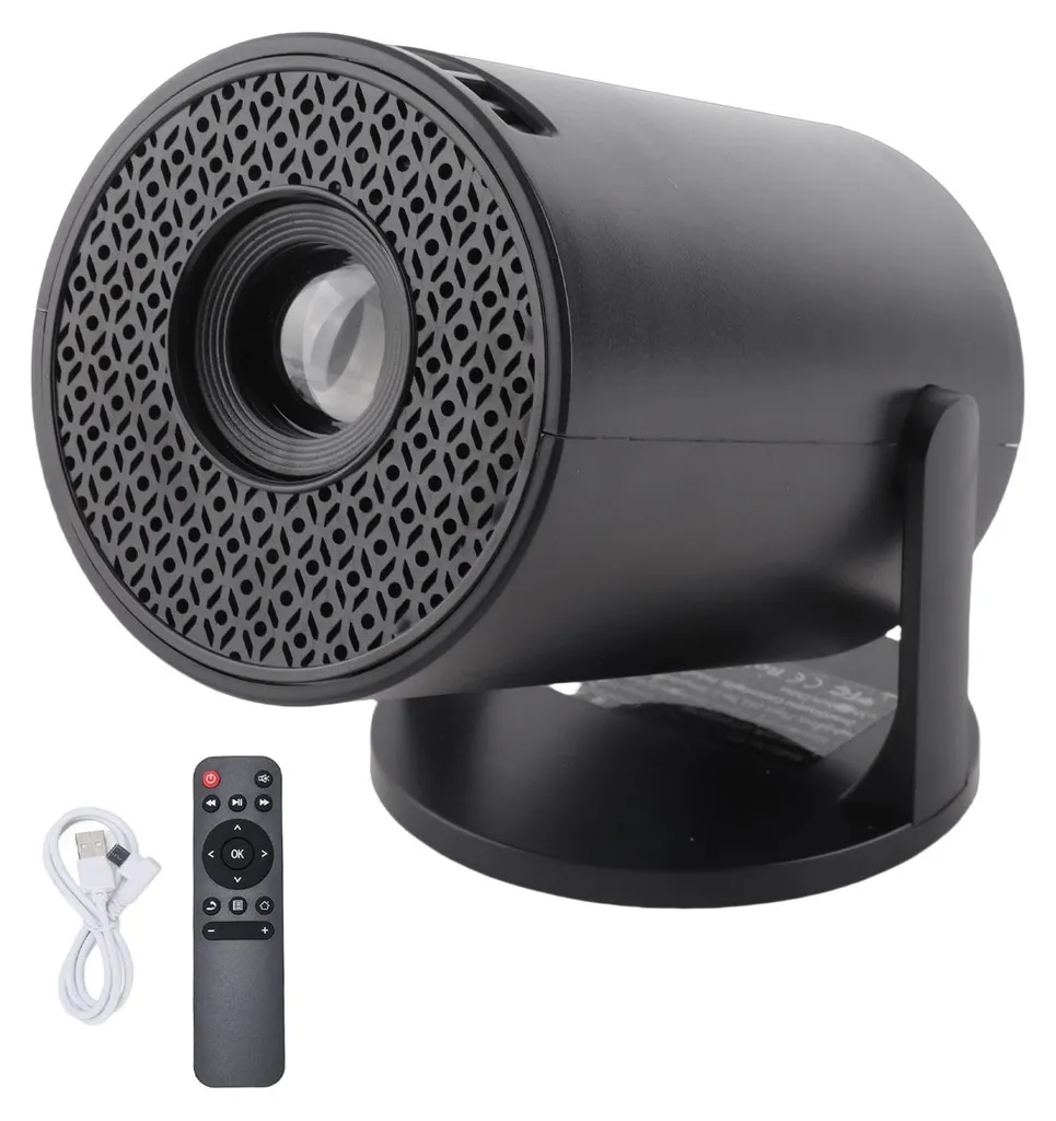 Projecteur de Cinéma de Plafond 1080P WiFi Bluetooth pour Gaming Noir