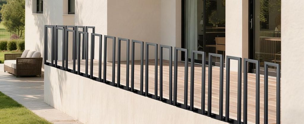 Faziango 100cm U-Form Treppengeländer Schwarz Handlauf für Treppen für Universal Innen und Außen , Flure Seitliche Montage