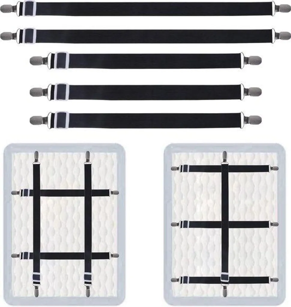 Fixation pour nappe et draps réglable - Solution anti-glisse 5 pièces