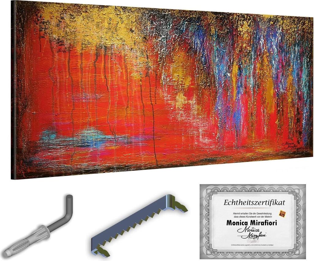 Monica Mirafiori I 100% HANDGEMALT I Gemälde "Schweigen" 140x70cm | Gemälde Handgemalt | Acrylgemälde | Sehr Großes Acrylbild I Moderne Kunst I...