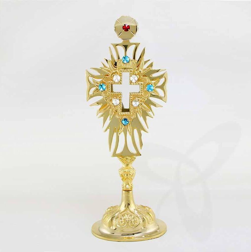 2690 Reliquiar Reliquie Monstranz Für Klosterarbeit, Hausaltar mit Steinen 30cm
