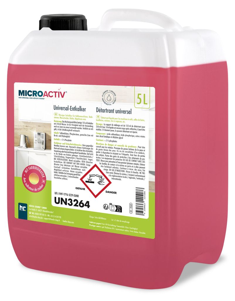 1x5 L Microactiv® Universal Entkalker mit Farbindikator für Produktbild 
