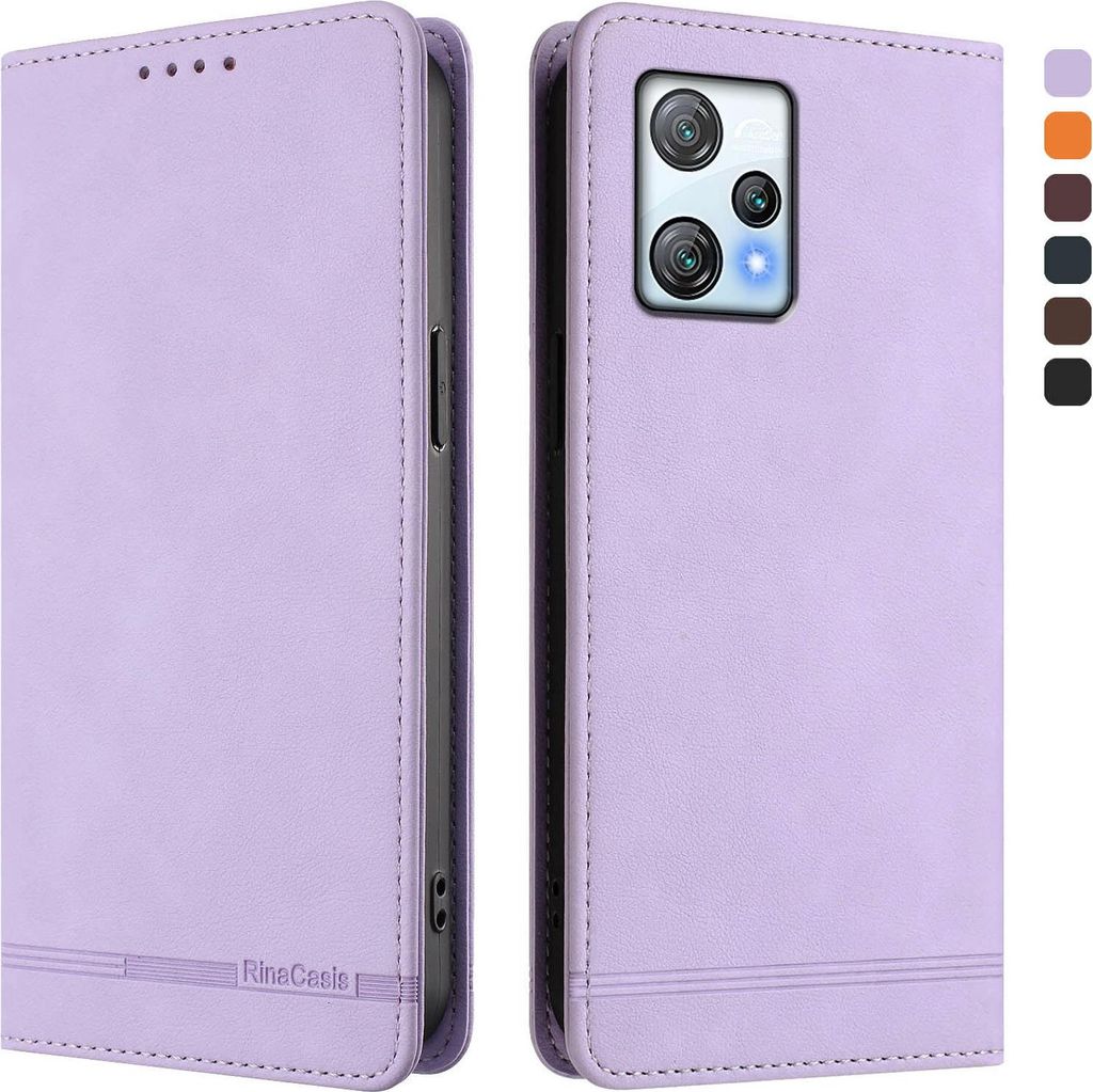 Hülle für Blackview A53, Retro Kunstleder Ständer Klapphülle mit Kartenfächer und Magnetische Violett