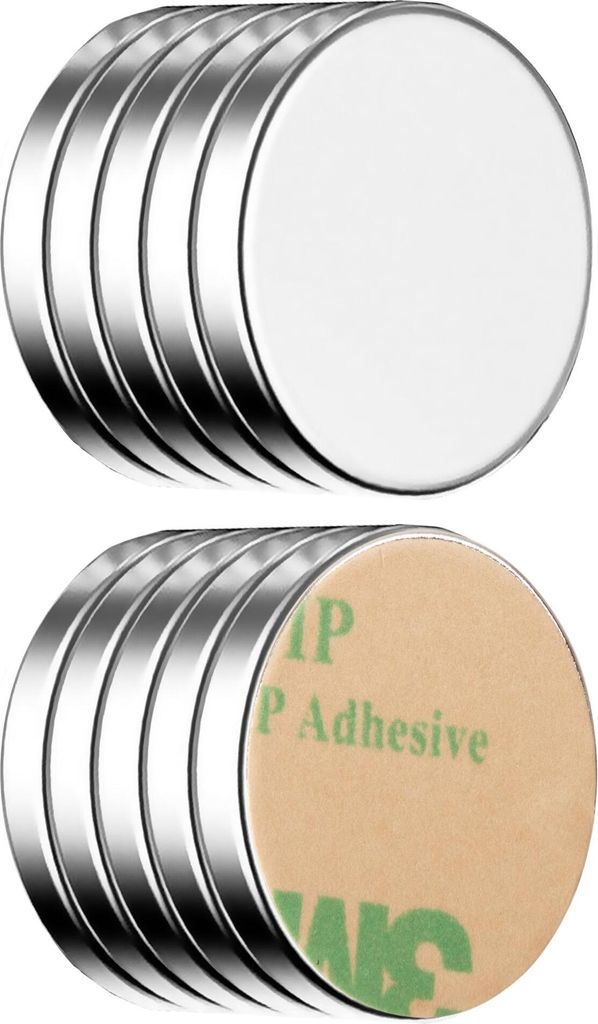 ECENCE Neodym Magnete 10 Stck. - runde Klebe-Magnete selbstklebend - 18x2mm - hochwertige NiCuNi-Be