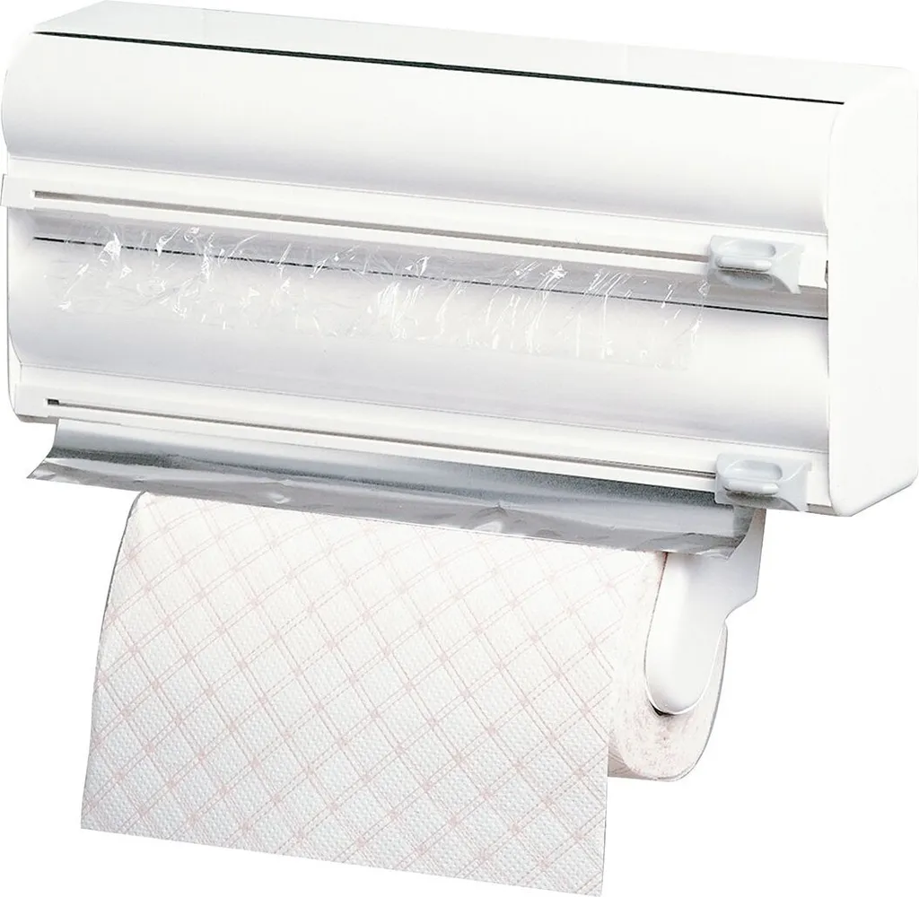 Fini le film étirable emmêlé avec le porte-rouleau triple Rayen blanc