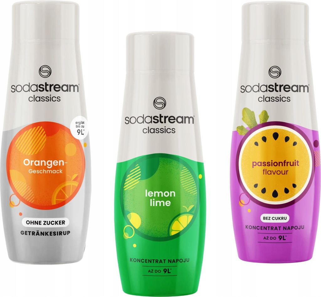 Sodastream Orange Zero + Zitrone-Limette + Passionsfrucht 3er-Pack Konzentrate