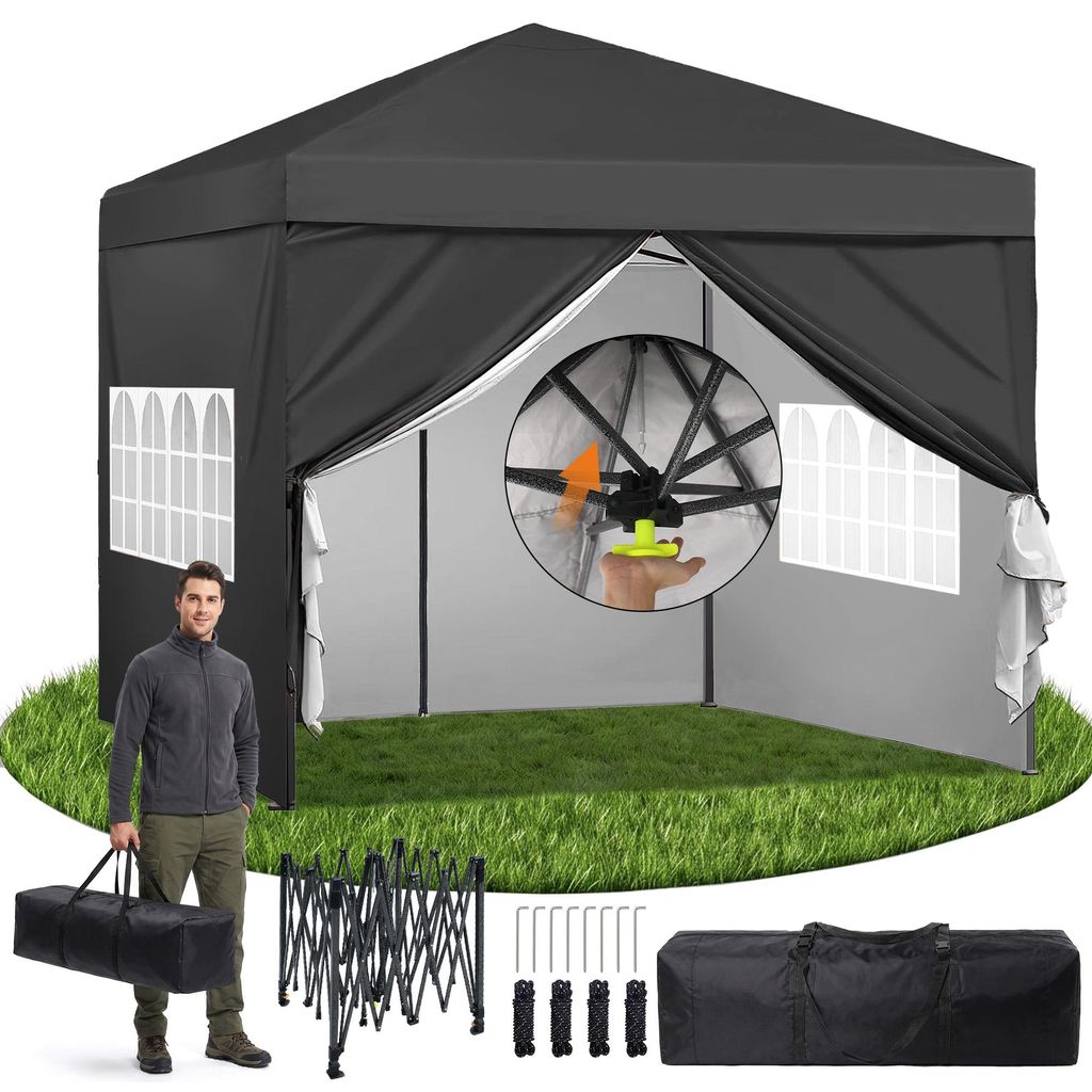 Pavillon 3x3m Faltpavillon Wasserdicht Stabil Winterfest, Produktbild 