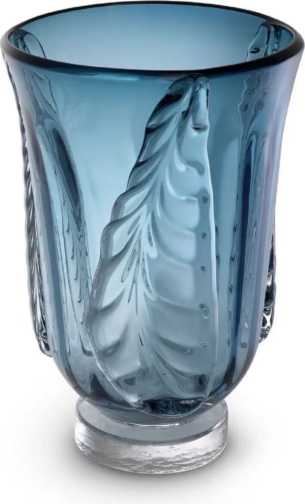 Grand vase bleu décoratif pour salon et salle à manger - Luxe 35 cm
