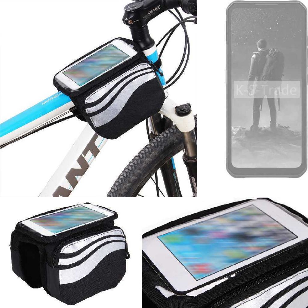 K-S-Trade Rahmentasche Fahrrad-Halterung kompatibel mit iiiF150 Raptor LTD Rahmenhalterung Fahrrad Handyhalterung Fahrradtasche Handy Smartphone
