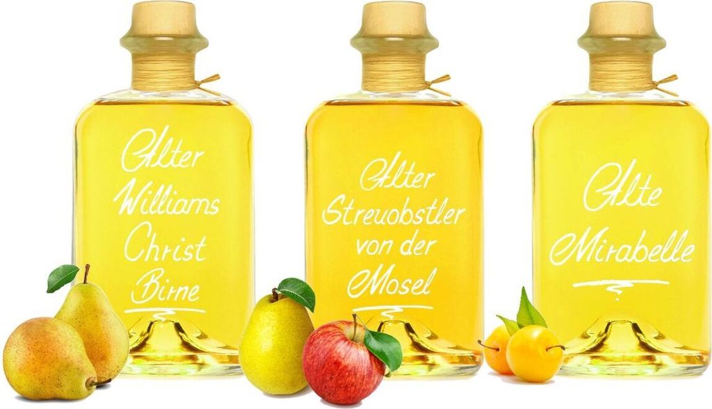 Obstler Trio 3x0,7L Alter Williams Mirabelle Streuobstler Fruchtig & sehr mild! 40% Vol.