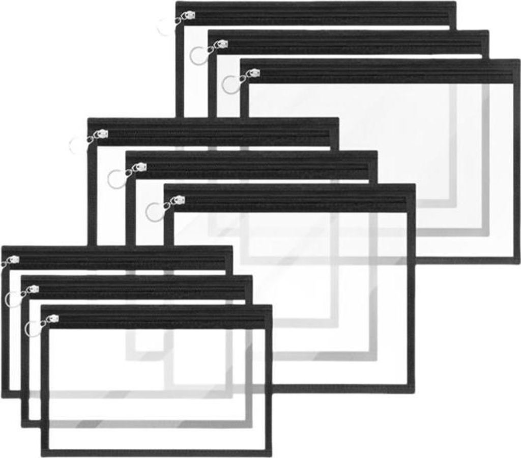 INF Transparente Aufbewahrungstasche M (19x29cm) für Büro und Reise, 3er-Set L