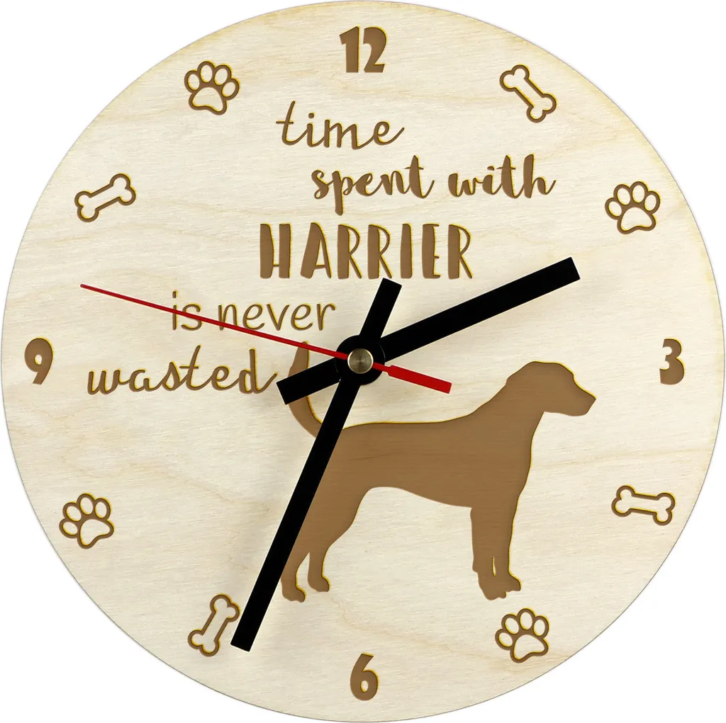 Orologio Parete Cane Harrier Art-Dog Legno Inciso | Decor Casa Modern