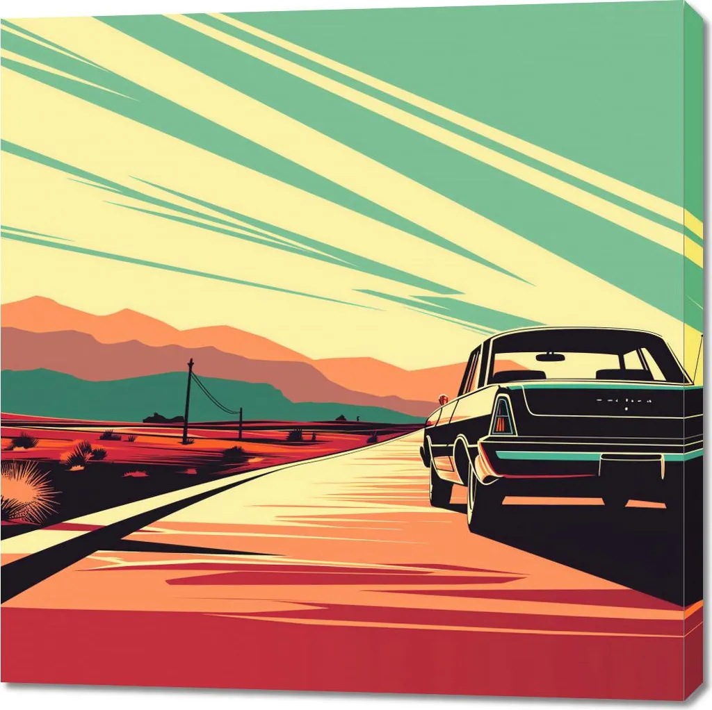 Quadro 100x100 cm Strada nel Deserto - Tela Canvas Moderna per Salotto